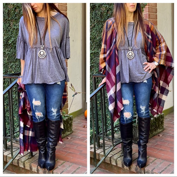 Gorgeous poncho shawl blanket oversized
scarf jacket poncho - Picture 5 of 5